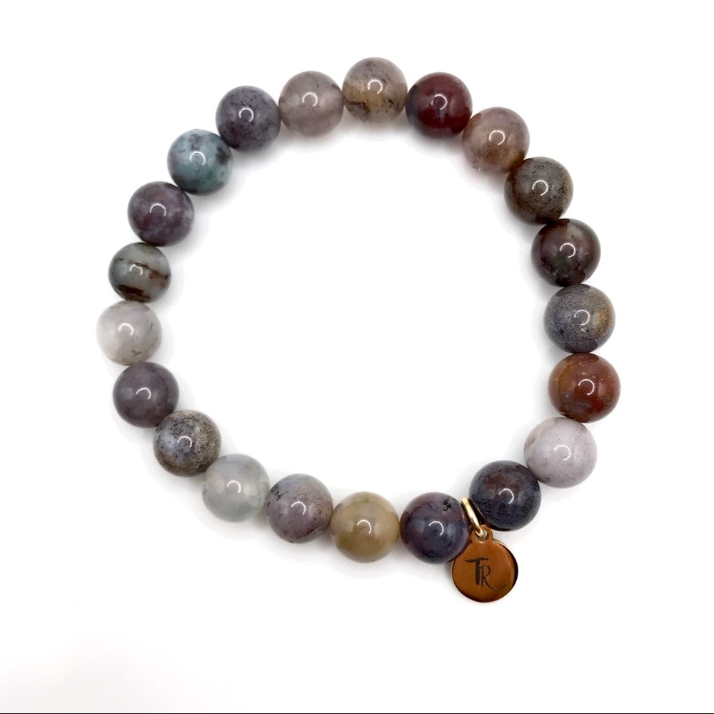 Ocean Jasper Stretch Bracelet Handmade Boutique - Picture 5 of 5